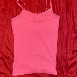 Pink cotton spaghetti strap top
